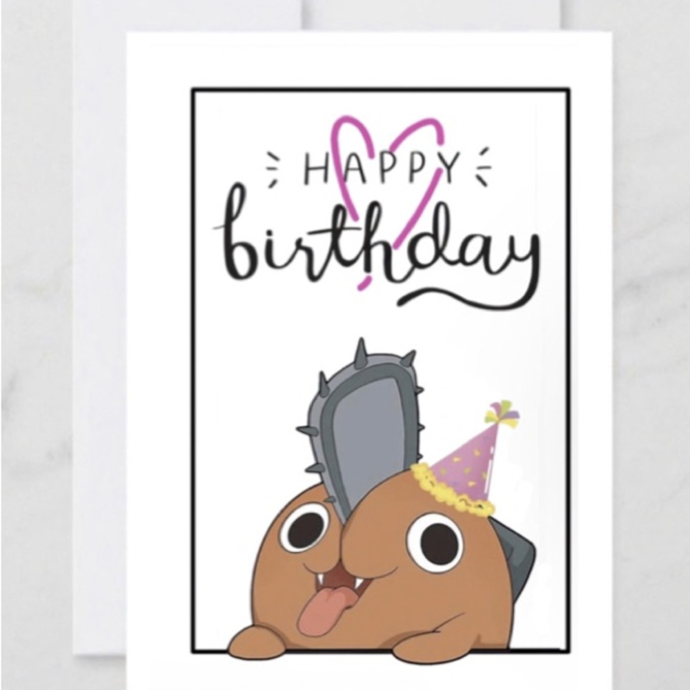 Pochita Birthday Card